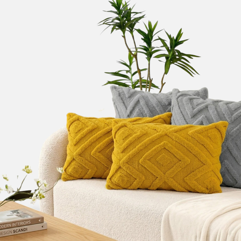 Sulainu Living | Geometric Tufted Cushion Covers – Sculpted Textural Elegance