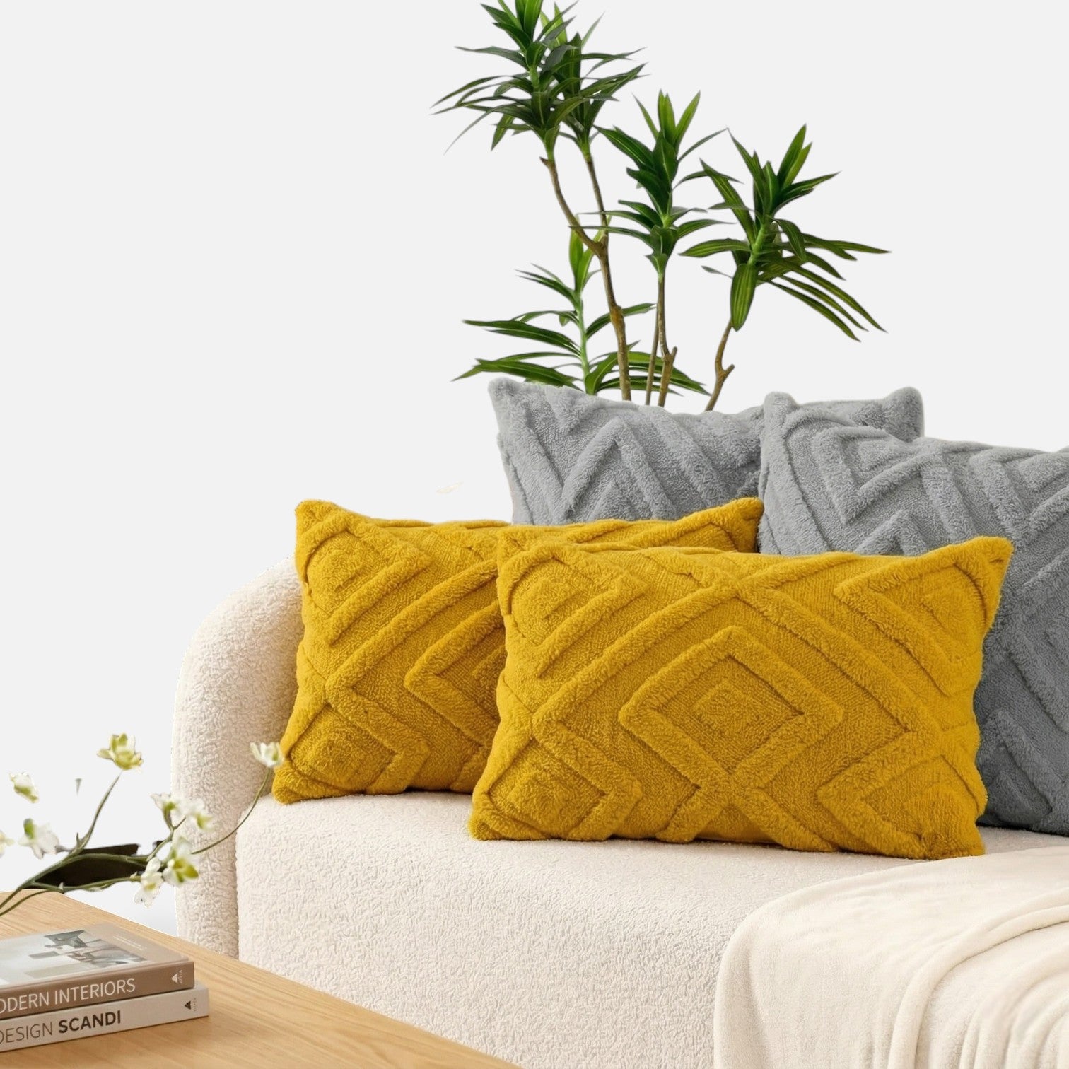 Sulainu Living | Geometric Tufted Cushion Covers – Sculpted Textural Elegance