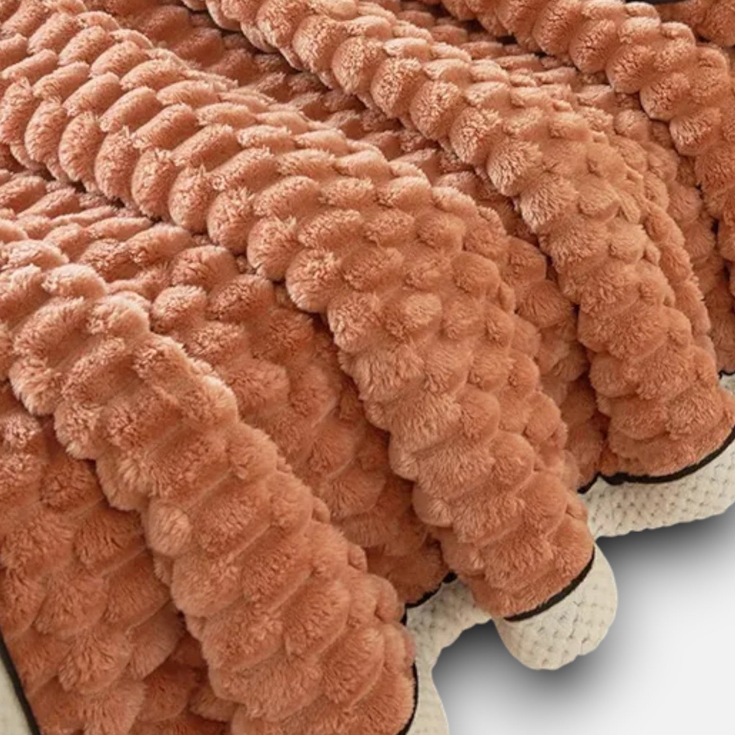 Sulainu Living | Textured Fleece Blanket – Sculpted Bubble Comfort