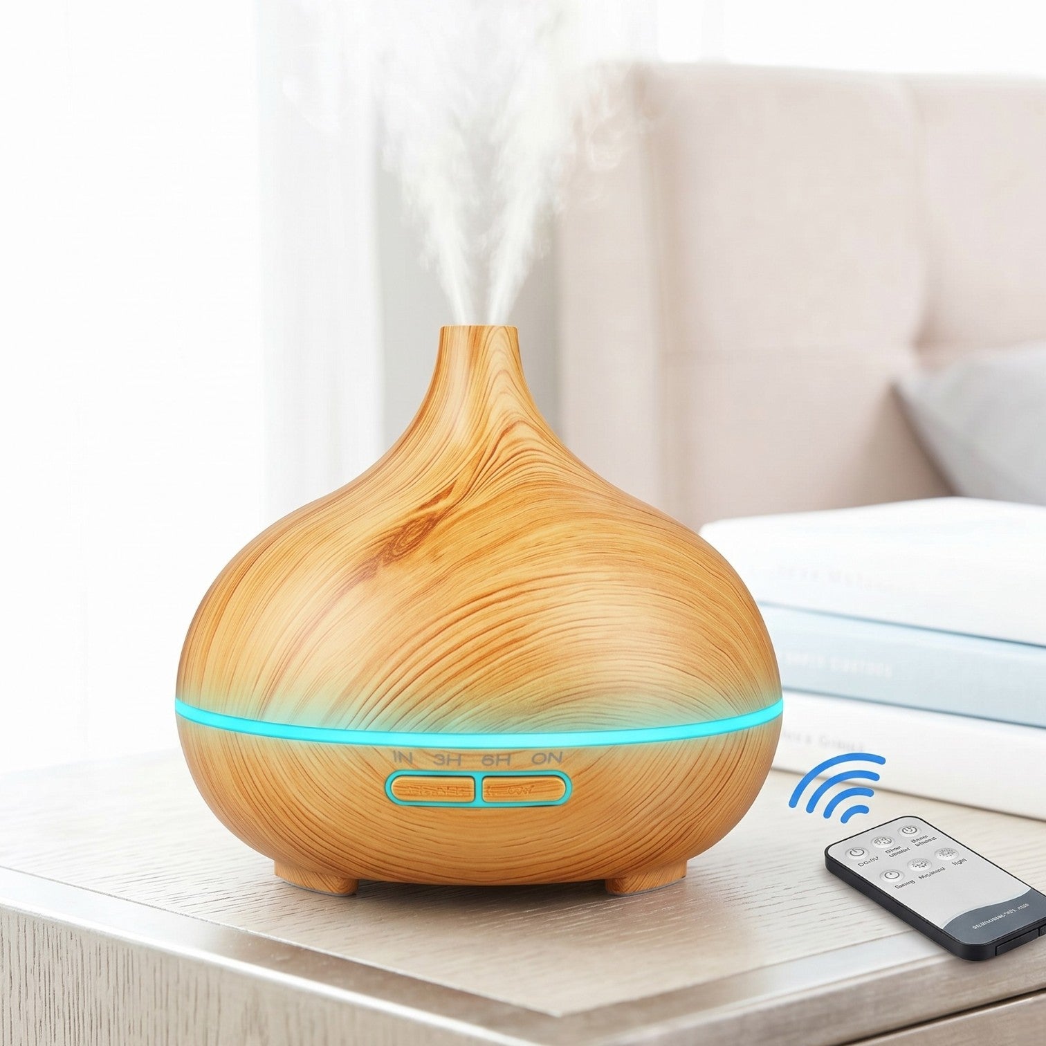 Sulainu Living | USB Aroma Diffuser – Wood Grain Mist Humidifier
