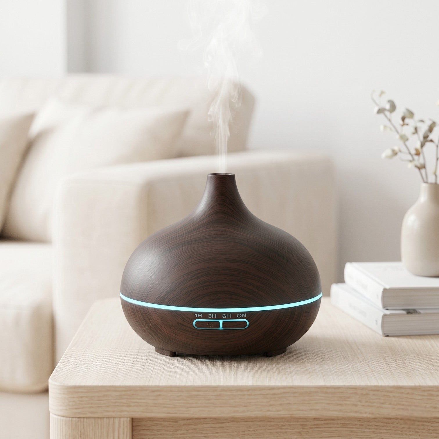 Sulainu Living | USB Aroma Diffuser – Wood Grain Mist Humidifier