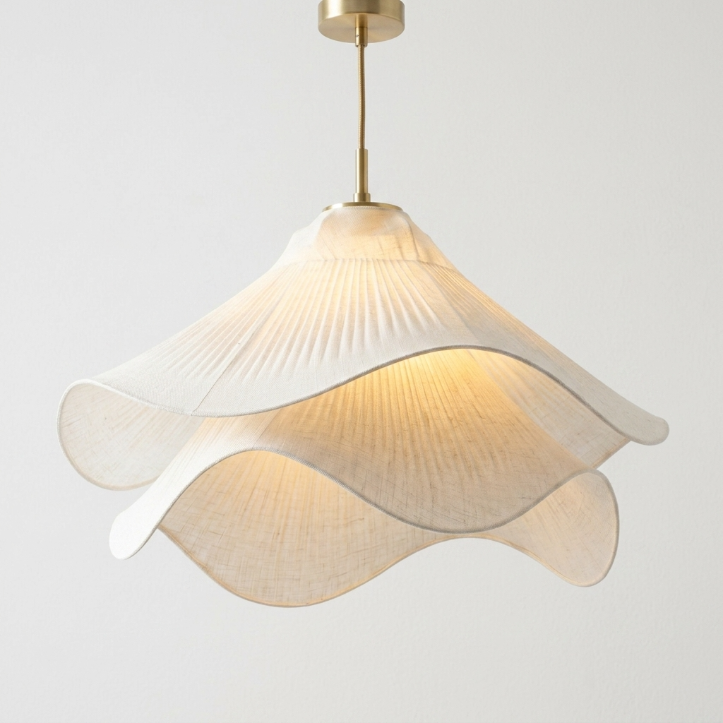 Sulainu Living | Floral Pleated Pendant Light – Nordic LED Glow