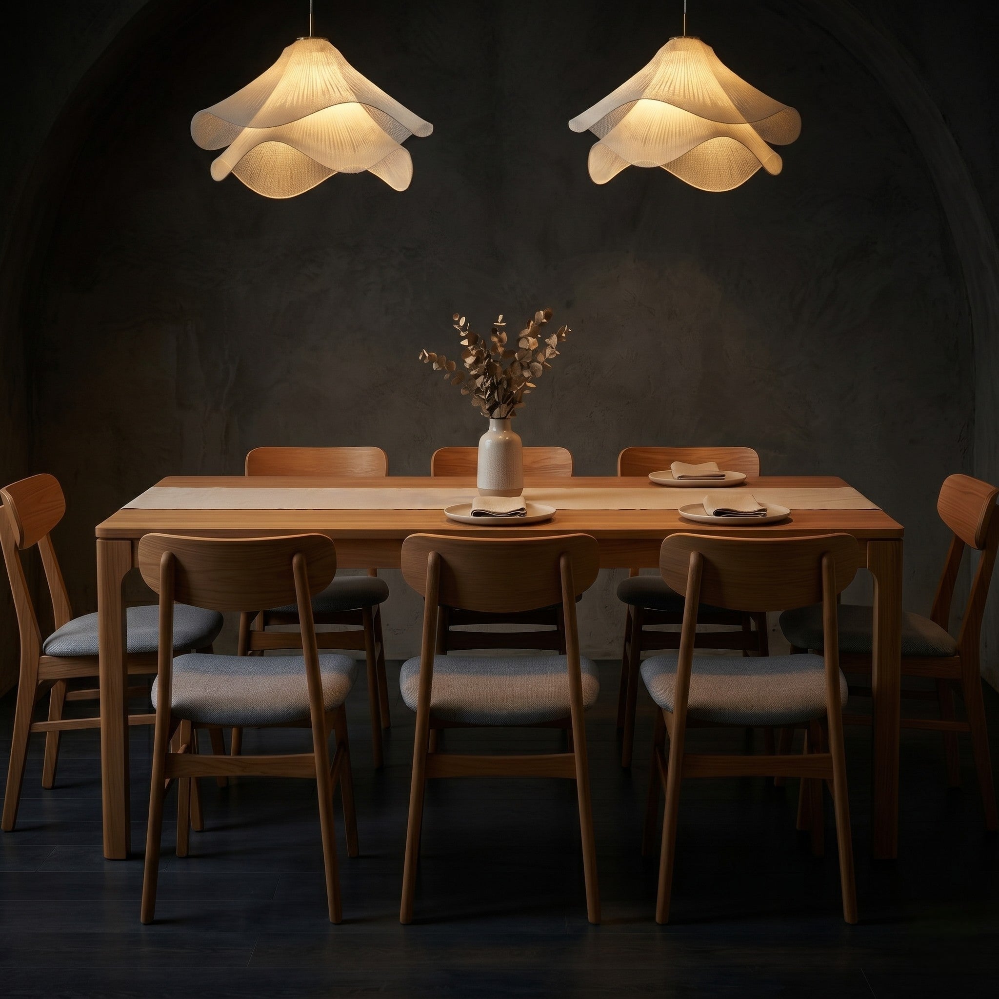 Sulainu Living | Floral Pleated Pendant Light – Nordic LED Glow
