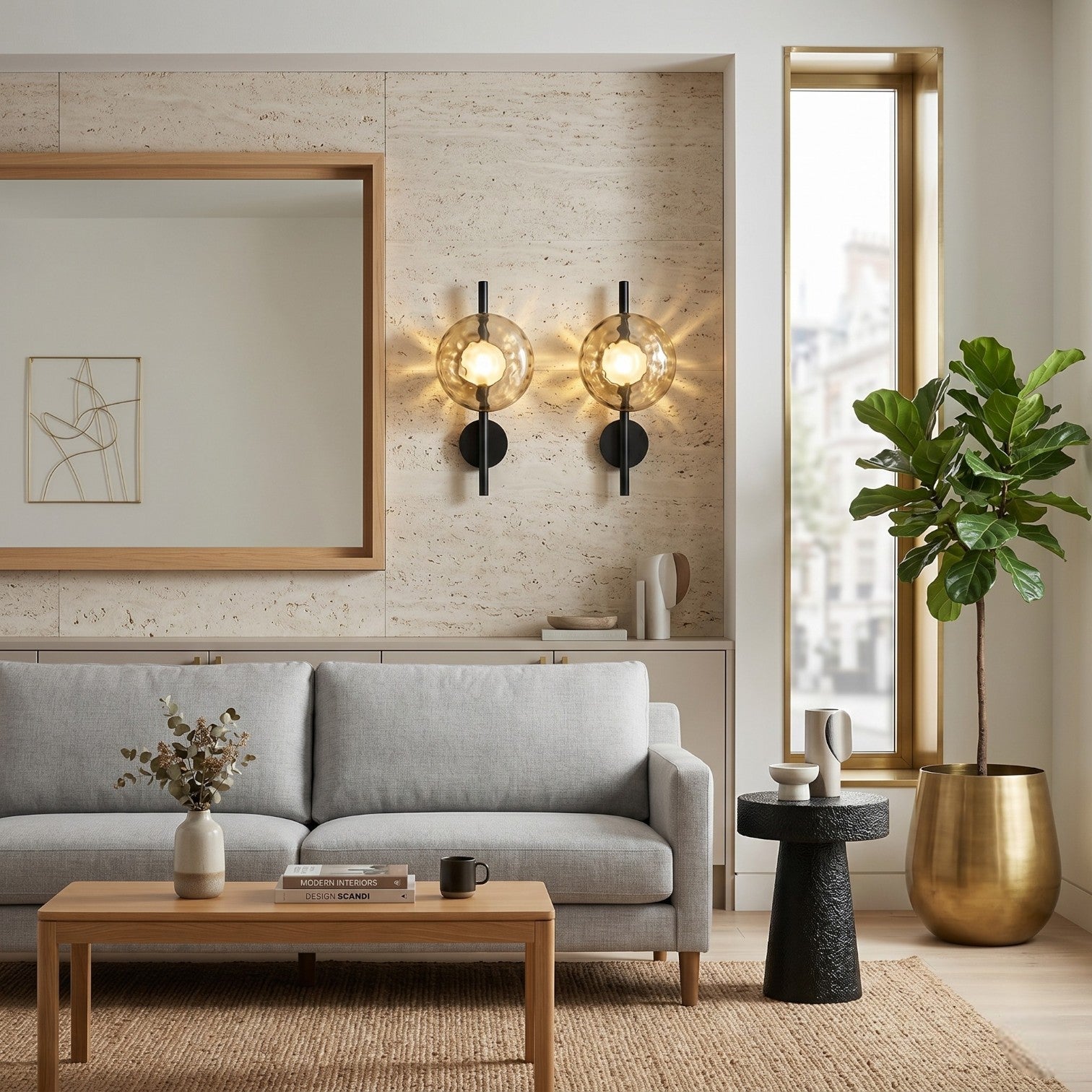 Sulainu Living | Scalloped Glass Sconce – Organic Modern Light