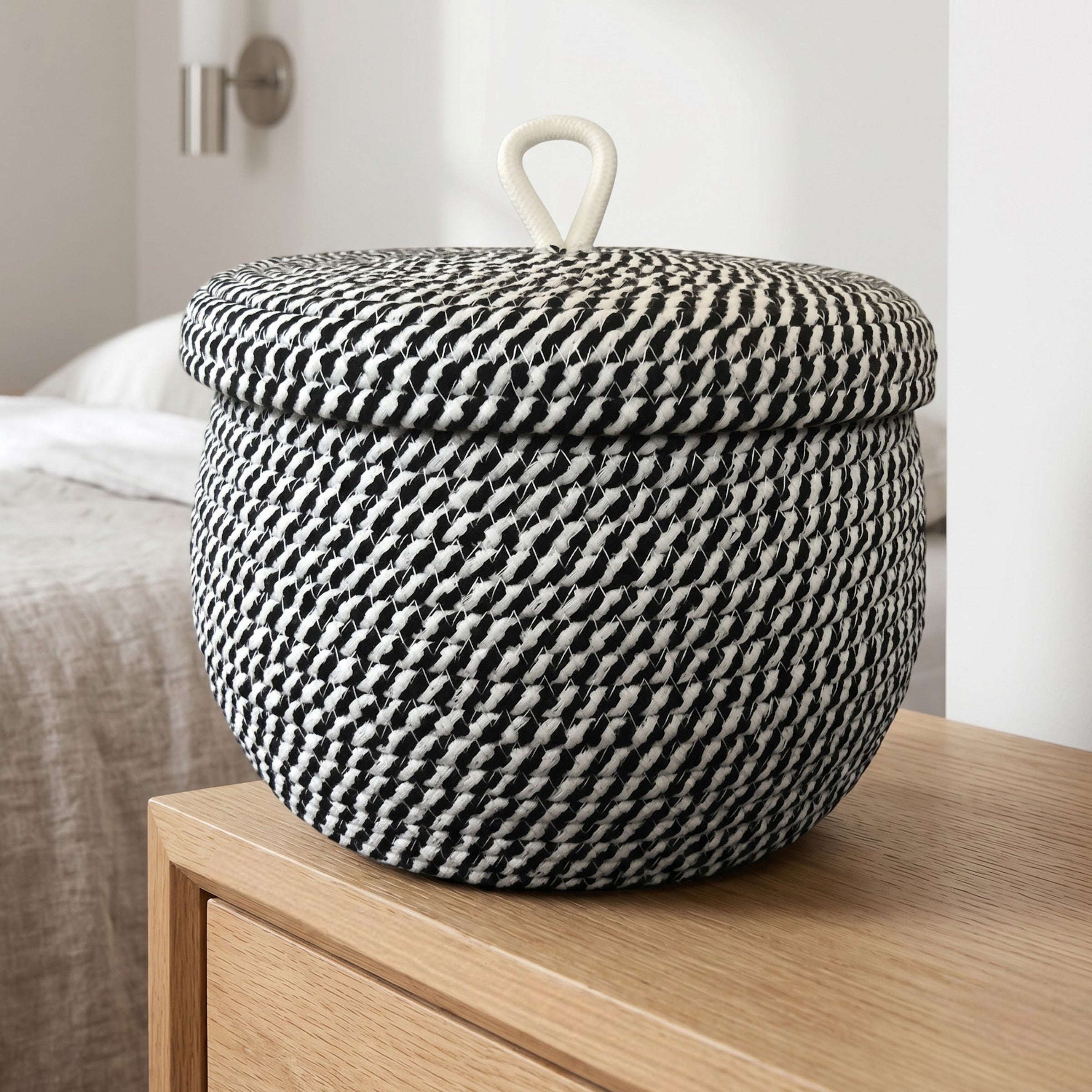 Sulainu Living | Woven Storage Basket Set – Braided Lid Design