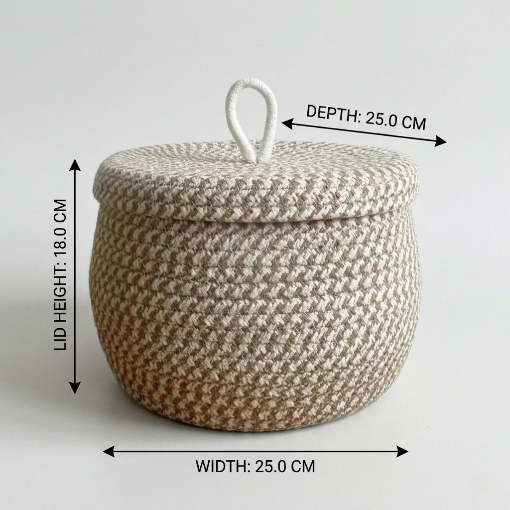 Sulainu Living | Woven Storage Basket Set – Braided Lid Design